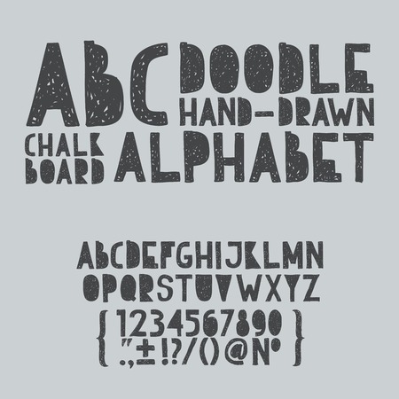 Hand draw doodle abc, alphabet grunge scratch type font vector illustrationのイラスト素材