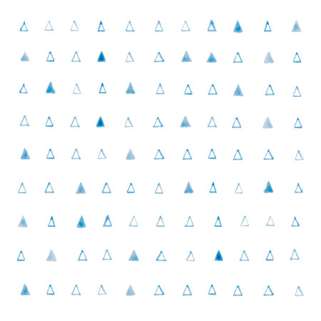 pattern with grunge watercolor aquarelle hand draw triangles 