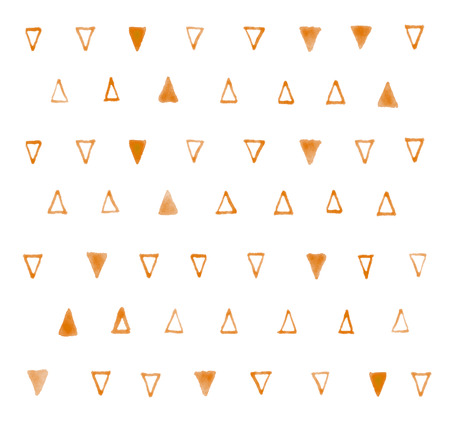 pattern with grunge watercolor aquarelle hand draw triangles の写真素材