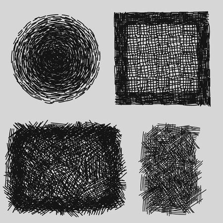 Hand drawn sketches rough hatching grunge texture. vector illustrationのイラスト素材