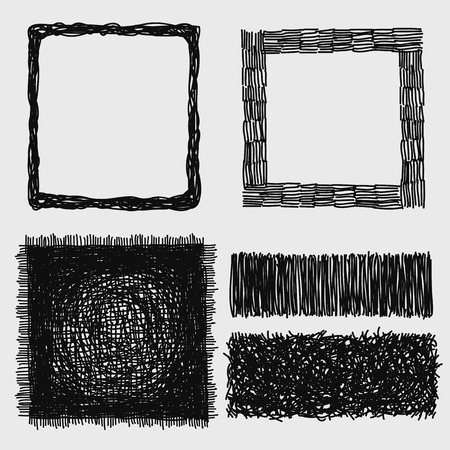 Hand drawn sketches rough hatching grunge texture. vector illustrationのイラスト素材
