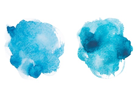 Abstract watercolor aquarelle hand drawn blue art paint on white background Vector illustrationのイラスト素材