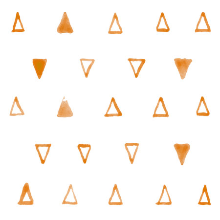 pattern with grunge watercolor aquarelle hand draw triangles illustration.