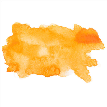 Yellow colorful abstract hand draw watercolour aquarelle art paint splatter stain on white background Vector illustration.のイラスト素材