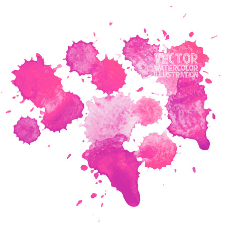 Abstract watercolor aquarelle hand drawn red drop splatter stain art paint on white background Vector illustration.のイラスト素材