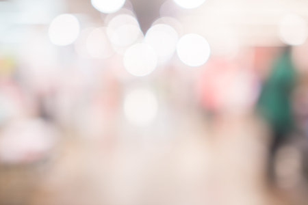 Store, shopping mall abstract defocused blurred backgroundの写真素材