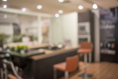 Abstract defocused blurred background blur image of kitchen dining room