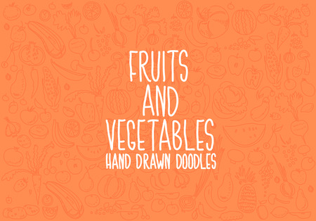 Hand drawn vegetables doodle sketch on whiteのイラスト素材