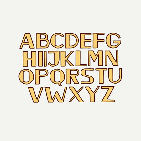 Retro typeface font alphabet type uppercase letters.のイラスト素材