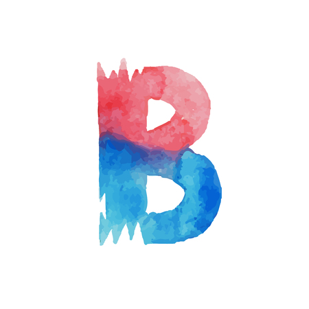 Colorful watercolor aquarelle font type handwritten hand draw abc alphabet letters.のイラスト素材