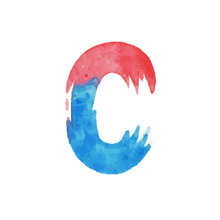 Colorful watercolor aquarelle font type handwritten hand draw abc alphabet letters.のイラスト素材