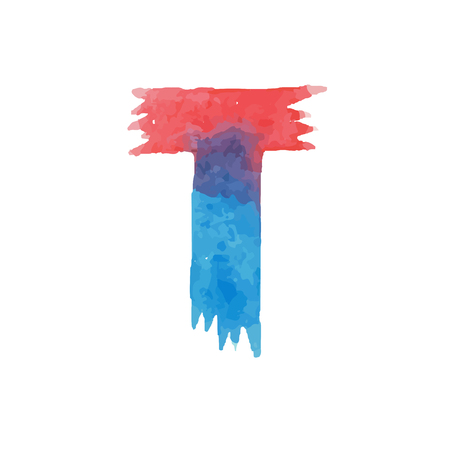 Colorful watercolor aquarelle font type handwritten hand draw abc alphabet lettersのイラスト素材