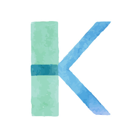 Watercolor aquarelle font type handwritten hand draw abc alphabet lettersのイラスト素材