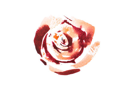 watercolor drawing of fresh garden flowers, summer meadow bouquet aquarelle paintingの写真素材