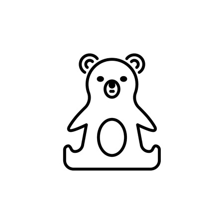 Thin line baby icon. Toy, plaything bear.のイラスト素材