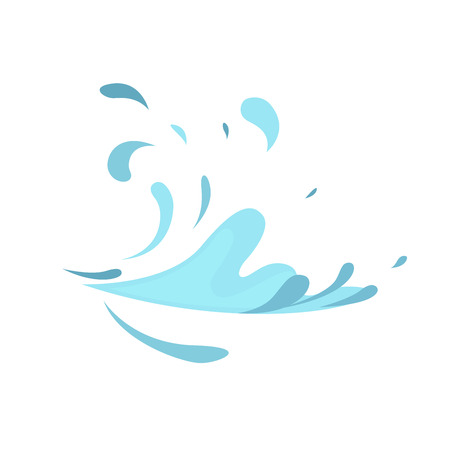 Water splashes collection blue waves wavy symbols.のイラスト素材
