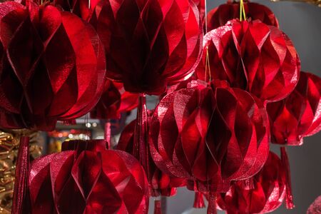 Red chinese paper lantern Decoration for Chinese new yearの写真素材