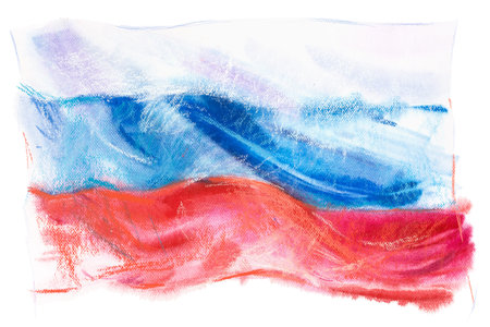 Flag of Russia. Russian Federation. Watercolor illustration.の写真素材