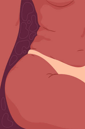 Female body. Womans shape with beautiful skin. Part of bodyのイラスト素材