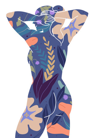 Female silhouette, the beauty of the inner lifeのイラスト素材