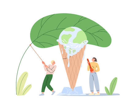 Saving the planet, climate change global warmingのイラスト素材
