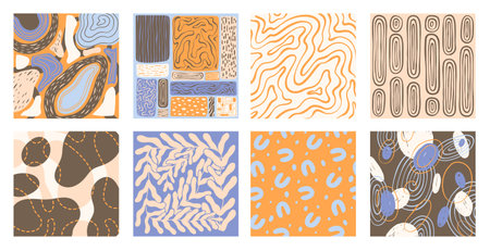 Set of patterns. Hand drawn various shapes vector illustration