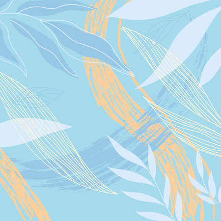 Floral pattern summer background with flowers, leaves.のイラスト素材