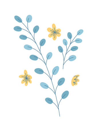 Flower with blooming bud vector.のイラスト素材