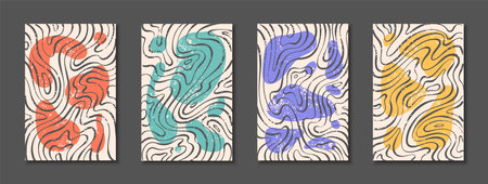 Poster with abstract geometric patternsのイラスト素材