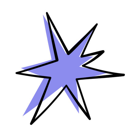 Abstract doodle star. Hand drawn simple stylized figureのイラスト素材