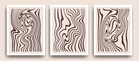 Abstract lines backgrounds set. Iridescent template for placard, bannerのイラスト素材
