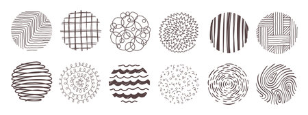 Round abstract hand drawn pattern Vectorのイラスト素材
