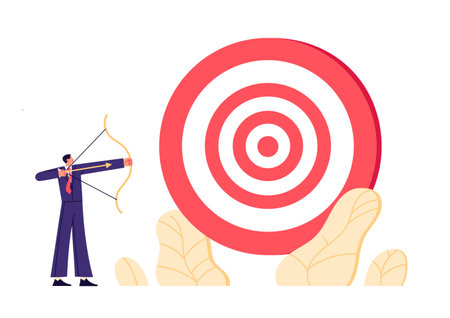 Businessman put target. Goal setting, targetのイラスト素材