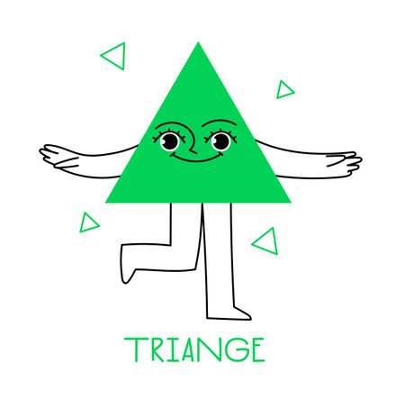Triangle geometric figure with emotionのイラスト素材