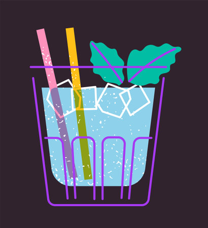 Cocktail glass drink vector illustrationのイラスト素材