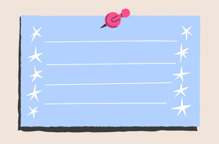 Pinned lined note taking sheet