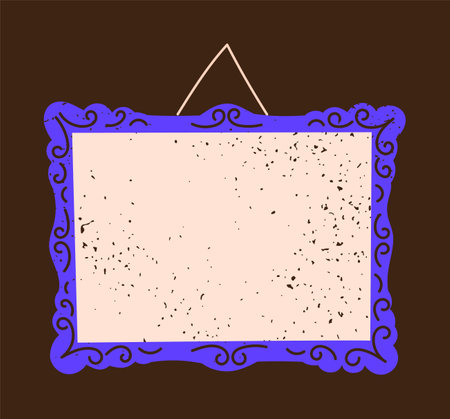 Picture frame hanging on the wallのイラスト素材