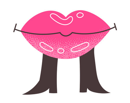 Lips icon characte face vector illustrationのイラスト素材