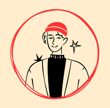 Portrait of teenager in beanieのイラスト素材