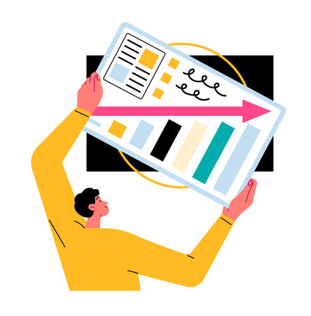 Man with an information tableのイラスト素材