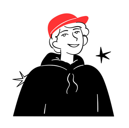 Portrait of a boy in a capのイラスト素材