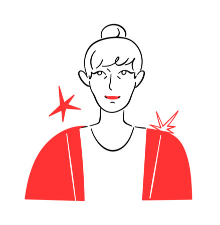 Portrait of woman in circleのイラスト素材