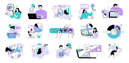 People work business workflow vectorのイラスト素材