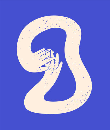 Abstract wiggling gesticulating hands vectorのイラスト素材
