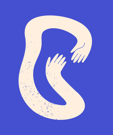 Abstract wiggling gesticulating hands vectorのイラスト素材
