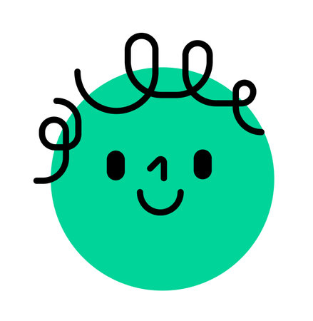Round face expressing emotion. Smileのイラスト素材