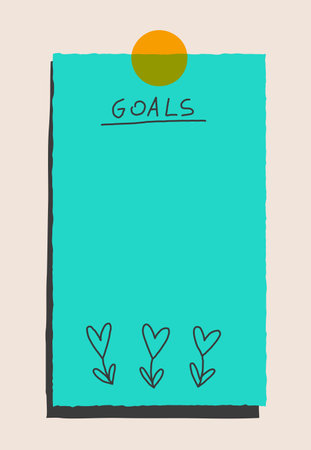 Sticky Goal Writing Sheet Vector illustrationのイラスト素材