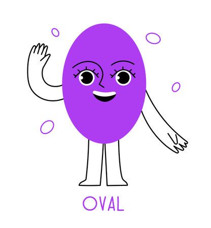 Oval geometric figure for childrens educationのイラスト素材