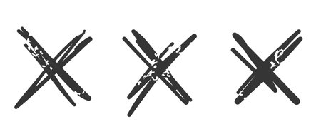 Cross lines hand drawn vectorのイラスト素材