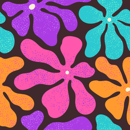 Seamless pattern with abstract flowersのイラスト素材